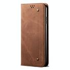 For Xiaomi Redmi Note 13R Pro Denim Texture Casual Style Horizontal Flip Leather Case(Brown) - 3