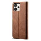 For Xiaomi Redmi 13 4G Global Denim Texture Casual Style Horizontal Flip Leather Case(Brown) - 3