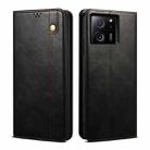 For Xiaomi Redmi K60 Ultra / 13T Oil Wax Crazy Horse Texture Leather Phone Case(Black) - 1