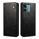 For Xiaomi Redmi Note 13 Oil Wax Crazy Horse Texture Leather Phone Case(Black) - 1