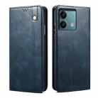For Xiaomi Redmi Note 13 Oil Wax Crazy Horse Texture Leather Phone Case(Blue) - 1