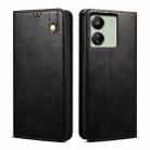 For Xiaomi Redmi 13C / Poco C65 Oil Wax Crazy Horse Texture Leather Phone Case(Black) - 1