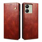 For Xiaomi Redmi 13C / Poco C65 Oil Wax Crazy Horse Texture Leather Phone Case(Brown) - 1