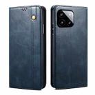 For Xiaomi Redmi K70E Oil Wax Crazy Horse Texture Leather Phone Case(Blue) - 1