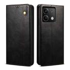 For Xiaomi Redmi 13C 5G Global Oil Wax Crazy Horse Texture Leather Phone Case(Black) - 1