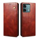 For Xiaomi Redmi Note 13 4G Global Oil Wax Crazy Horse Texture Leather Phone Case(Brown) - 1