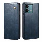 For Xiaomi Redmi Note 13 4G Global Oil Wax Crazy Horse Texture Leather Phone Case(Blue) - 1