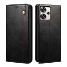 For Xiaomi Redmi Turbo 3 Oil Wax Crazy Horse Texture Leather Phone Case(Black) - 1