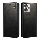 For Xiaomi Redmi 13 4G Global Oil Wax Crazy Horse Texture Leather Phone Case(Black) - 1