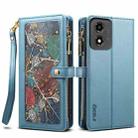 For Motorola Moto E14 ESEBLE Star Series Lanyard Zipper Wallet RFID Leather Case(Blue) - 1