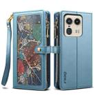 For Motorola Edge 50 Ultra ESEBLE Star Series Lanyard Zipper Wallet RFID Leather Case(Blue) - 1