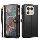 For Motorola Edge 50 Ultra ESEBLE Star Series Lanyard Zipper Wallet RFID Leather Case(Black) - 1