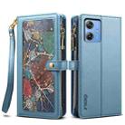 For Motorola Moto G64 5G Global ESEBLE Star Series Lanyard Zipper Wallet RFID Leather Case(Blue) - 1