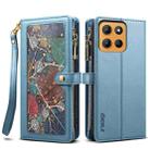 For Motorola Moto G15 ESEBLE Star Series Lanyard Zipper Wallet RFID Leather Case(Blue) - 1