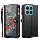 For Motorola Edge 60 Pro ESEBLE Star Series Lanyard Zipper Wallet RFID Leather Case(Black) - 1