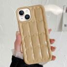 For iPhone 14 Plus 3D Grid Texture TPU Phone Case(Khaki) - 1