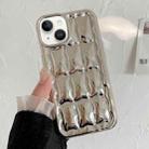 For iPhone 14 Plus 3D Grid Texture TPU Phone Case(Silver) - 1