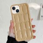 For iPhone 14 3D Grid Texture TPU Phone Case(Khaki) - 1