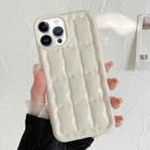 For iPhone 14 Pro Max 3D Grid Texture TPU Phone Case(White) - 1