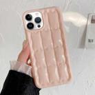 For iPhone 14 Pro Max 3D Grid Texture TPU Phone Case(Pink) - 1