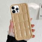 For iPhone 13 Pro Max 3D Grid Texture TPU Phone Case(Khaki) - 1