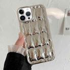For iPhone 13 Pro Max 3D Grid Texture TPU Phone Case(Silver) - 1