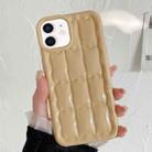 For iPhone 12 3D Grid Texture TPU Phone Case(Khaki) - 1