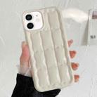 For iPhone 12 3D Grid Texture TPU Phone Case(White) - 1