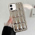 For iPhone 12 3D Grid Texture TPU Phone Case(Silver) - 1