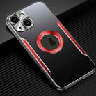 For iPhone 15 Blade Series TPU Hybrid Space Aluminum Phone Case(Black Red) - 1