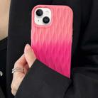 For iPhone 14 Plus Water Ripple Texture Gradient Color TPU Phone Case(Pink-Rose Red) - 1