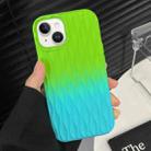 For iPhone 14 Plus Water Ripple Texture Gradient Color TPU Phone Case(Green-Blue) - 1