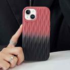 For iPhone 14 Water Ripple Texture Gradient Color TPU Phone Case(Pink-Black) - 1