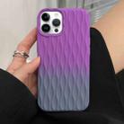 For iPhone 14 Pro Water Ripple Texture Gradient Color TPU Phone Case(Purple-Grey) - 1