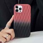 For iPhone 14 Pro Water Ripple Texture Gradient Color TPU Phone Case(Pink-Black) - 1