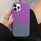 For iPhone 14 Pro Max Water Ripple Texture Gradient Color TPU Phone Case(Purple-Grey) - 1