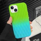 For iPhone 13 Water Ripple Texture Gradient Color TPU Phone Case(Green-Blue) - 1
