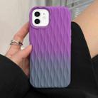 For iPhone 12 Water Ripple Texture Gradient Color TPU Phone Case(Purple-Grey) - 1