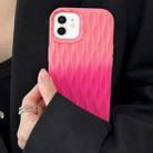 For iPhone 12 Water Ripple Texture Gradient Color TPU Phone Case(Pink-Rose Red) - 1