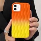For iPhone 12 Water Ripple Texture Gradient Color TPU Phone Case(Orange-Yellow) - 1