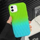 For iPhone 12 Water Ripple Texture Gradient Color TPU Phone Case(Green-Blue) - 1