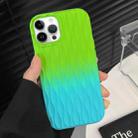 For iPhone 12 Pro Water Ripple Texture Gradient Color TPU Phone Case(Green-Blue) - 1