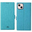 For iPhone 15 ViLi K Series Dual-side Buckle Magsafe Leather Phone Case(Blue) - 1