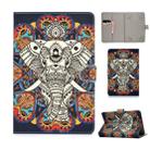 For 7 inch Universal Colored Drawing Pattern Horizontal Flip PU Leather Case with Holder & Card Slots(Colorful Elephant) - 1