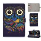 For 8 inch Universal Colored Drawing Pattern Horizontal Flip PU Leather Case with Holder & Card Slots(Owl) - 1