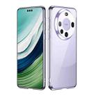 For Huawei Mate 60 Pro Electroplating Transparent Lens Protection Phone Case(Purple) - 1