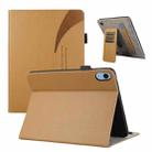 For iPad 10th Gen 10.9 2022 Litchi Texture Leather Sucker Tablet Case(Brown) - 1