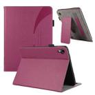 For iPad mini 6 Litchi Texture Leather Sucker Tablet Case(Purple) - 1