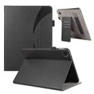 For iPad Pro 11 2024 Litchi Texture Leather Sucker Tablet Case(Black) - 1