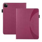 For iPad Pro 13 2024 Litchi Texture Leather Sucker Tablet Case(Purple) - 2